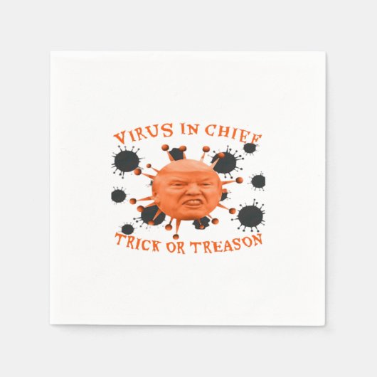 政治アンチのハロウィーン スタンダードカクテルナプキン (正面)