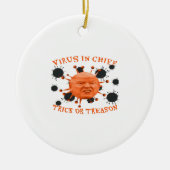 政治アンチのハロウィーン セラミックオーナメント (正面)