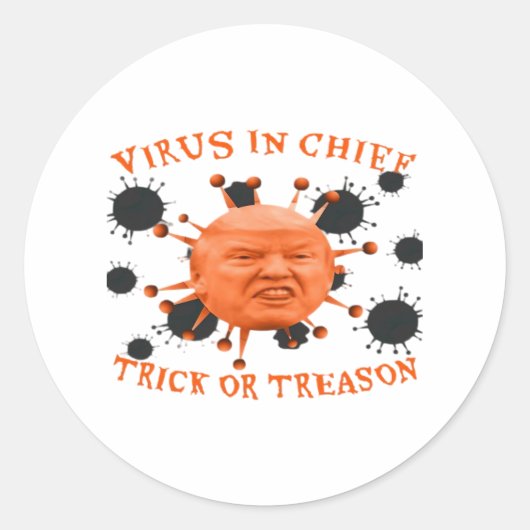 政治アンチのハロウィーン ラウンドシール (正面)