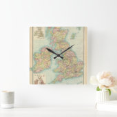 政治イギリス諸島- スクエア壁時計 (ホーム)