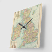 政治イギリス諸島- スクエア壁時計 (傾斜)