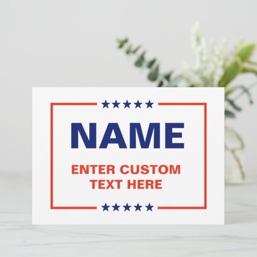 政治カスタムロゴ(トランプデザイン) 招待状 (スタンド正面)