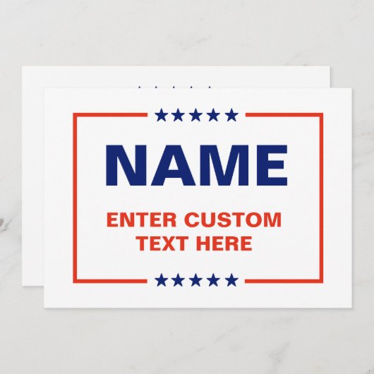 政治カスタムロゴ(トランプデザイン) 招待状 (正面/裏面)