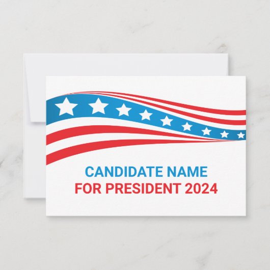 政治カスタム運動アメリカ国旗のカード (正面)
