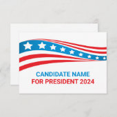 政治カスタム運動アメリカ国旗のカード (正面/裏面)