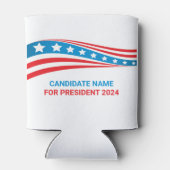 政治カスタム運動アメリカ国旗のテンプレート 缶クーラー (裏面)