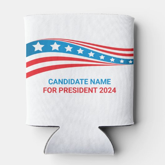 政治カスタム運動アメリカ国旗のテンプレート 缶クーラー (裏面)