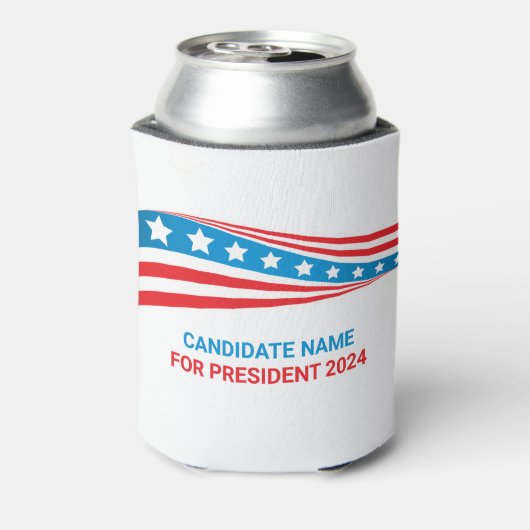 政治カスタム運動アメリカ国旗のテンプレート 缶クーラー (缶裏面)