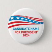 政治カスタム運動アメリカ国旗のテンプレート 缶バッジ (正面)