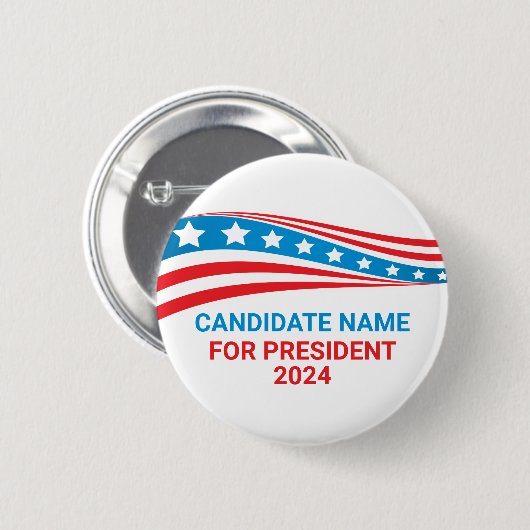 政治カスタム運動アメリカ国旗のテンプレート 缶バッジ (正面&裏面)