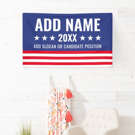 政治カスタム運動ギア赤白青 横断幕 (インサイチュ)