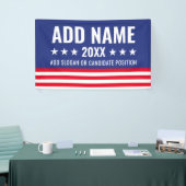 政治カスタム運動ギア赤白青 横断幕 (トレードショー)