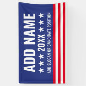 政治カスタム運動ギア赤白青 横断幕 (縦)