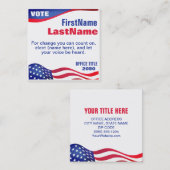 政治カスタム運動テンプレート名刺 スクエア名刺 (正面/裏面)