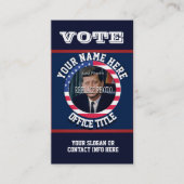 政治カスタム運動テンプレート名刺 名刺 (正面)