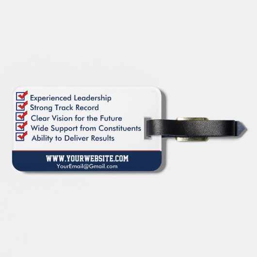 政治カスタム運動テンプレート ラゲッジタグ (裏面横)