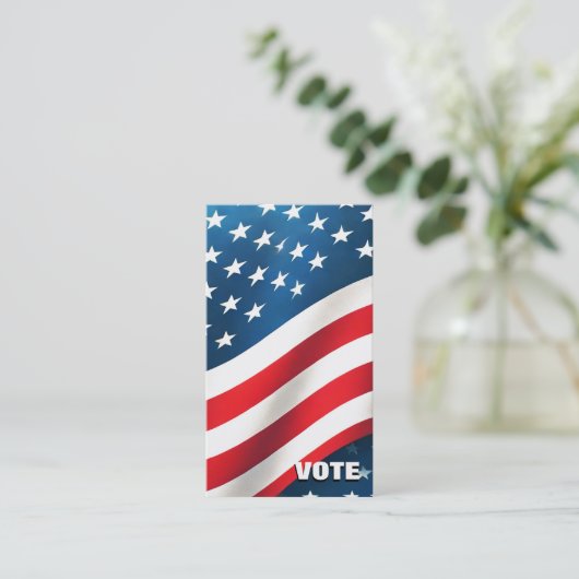 政治カスタム運動テンプレート 名刺 (スタンド正面)