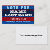 政治カスタム運動テンプレート 名刺 (正面/裏面)