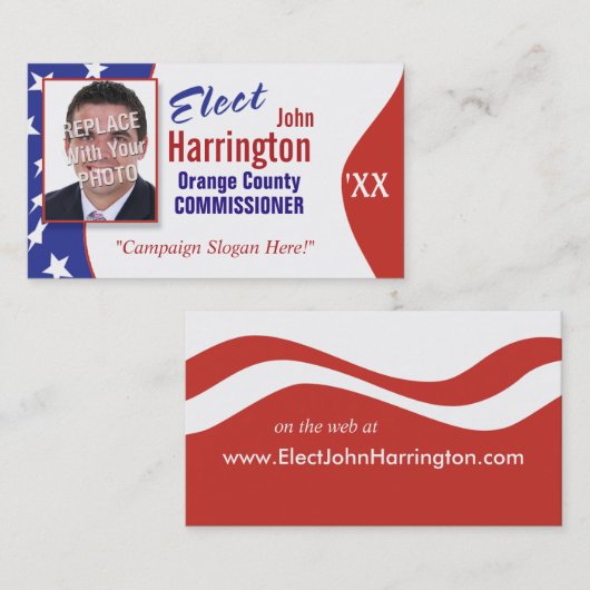 政治キャンペーンのビジネス選カード 名刺 (正面/裏面)