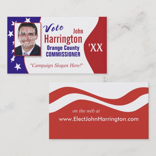 政治キャンペーンの名刺（投票） 名刺 (正面/裏面)