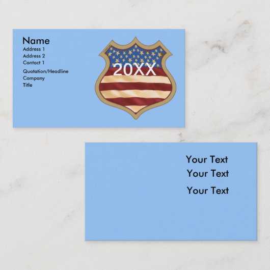 政治キャンペーンシールド名刺 名刺 (正面/裏面)