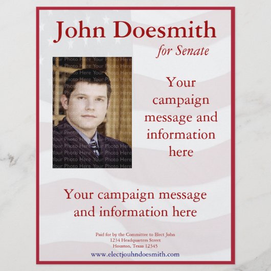 政治キャンペーンチラシテンプレート チラシ (正面)