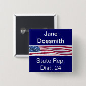 政治キャンペーンボタンのテンプレート 缶バッジ (正面&裏面)