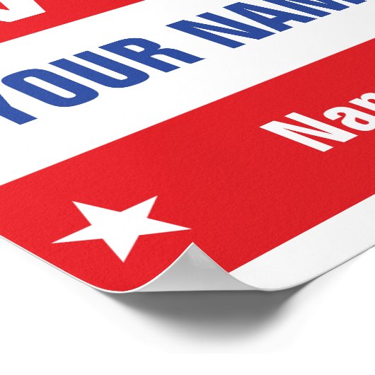 政治キャンペーン投票赤白青、星 ポスター (角)