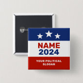 政治キャンペーン2024赤と青の選択ボタン 缶バッジ (正面&裏面)