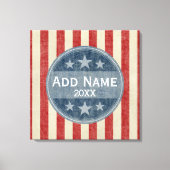 政治キャンペーン – ヴィンテージの星とストライプ キャンバスプリント (正面)