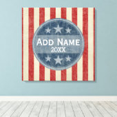 政治キャンペーン – ヴィンテージの星とストライプ キャンバスプリント (インサイチュ (ウッドフロア))