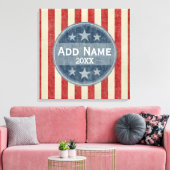 政治キャンペーン – ヴィンテージの星とストライプ キャンバスプリント (インサイチュ (リビング))