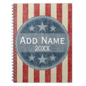 政治キャンペーン – ヴィンテージの星とストライプ ノートブック (正面)