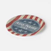 政治キャンペーン – ヴィンテージの星とストライプ ペーパープレート (アングル)