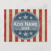 政治キャンペーン – ヴィンテージの星とストライプ ポストカード (正面)