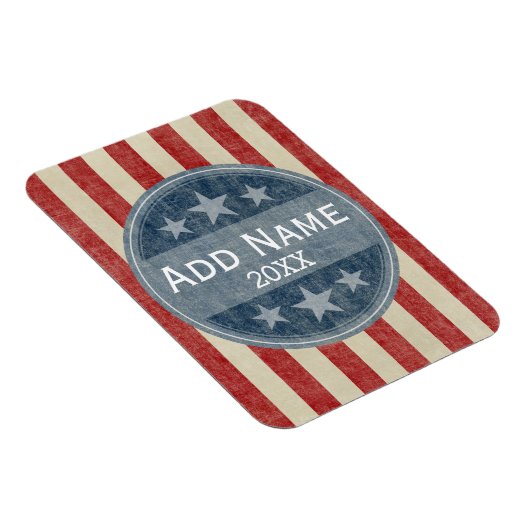 政治キャンペーン – ヴィンテージの星とストライプ マグネット (右側)