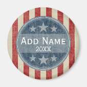 政治キャンペーン – ヴィンテージの星とストライプ マグネット (正面)