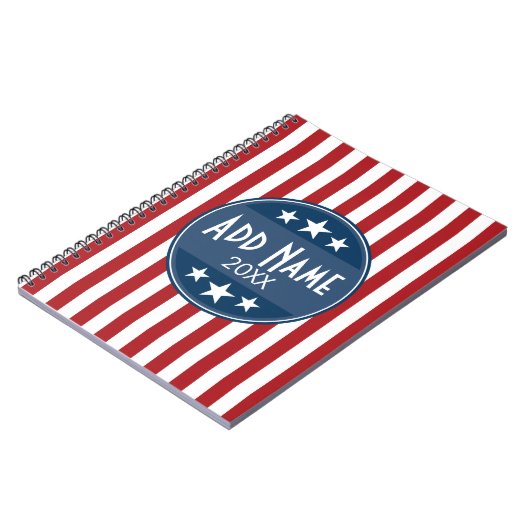 政治キャンペーン – 愛国的なスターとストライプ ノートブック (左側)