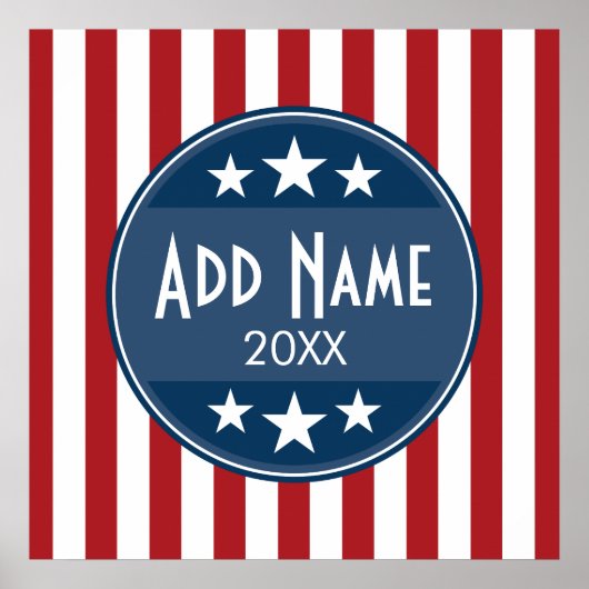政治キャンペーン – 愛国的なスターとストライプ ポスター (正面)
