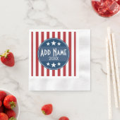 政治キャンペーン – 愛国的なスターとストライプ 縁ありカクテルナプキン (インサイチュ)