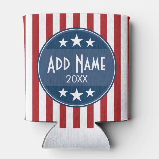 政治キャンペーン – 愛国的なスターとストライプ 缶クーラー (裏面)