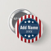 政治キャンペーン – 愛国的なスターとストライプ 缶バッジ (正面&裏面)