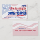 政治キャンペーン – 郡コミッショナー事業 名刺 (正面/裏面)