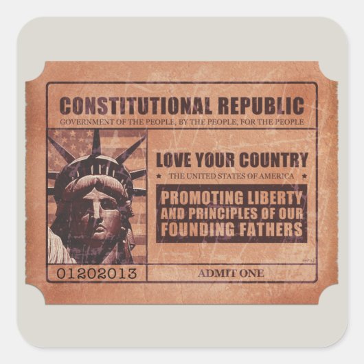 政治チケット スクエアシール (正面)