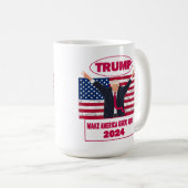 政治トランプ2024米国国旗の選挙 コーヒーマグカップ (正面右)