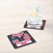 政治トランプ2024米国国旗の選挙 スクエアペーパーコースター (インサイチュ)