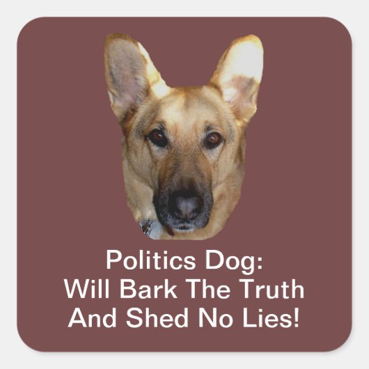 政治ドイツの羊飼い犬が真実を叫ぶ スクエアシール (正面)