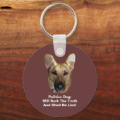 政治ドイツの羊飼い犬の丸いボタンのキーチェーン キーホルダー (正面)