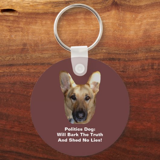 政治ドイツの羊飼い犬の丸いボタンのキーチェーン キーホルダー (正面)