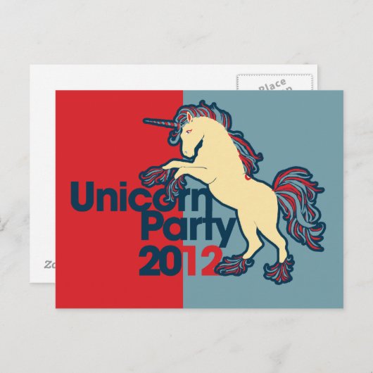 政治パロディ・ユニコーンパーティー ポストカード (正面/裏面)